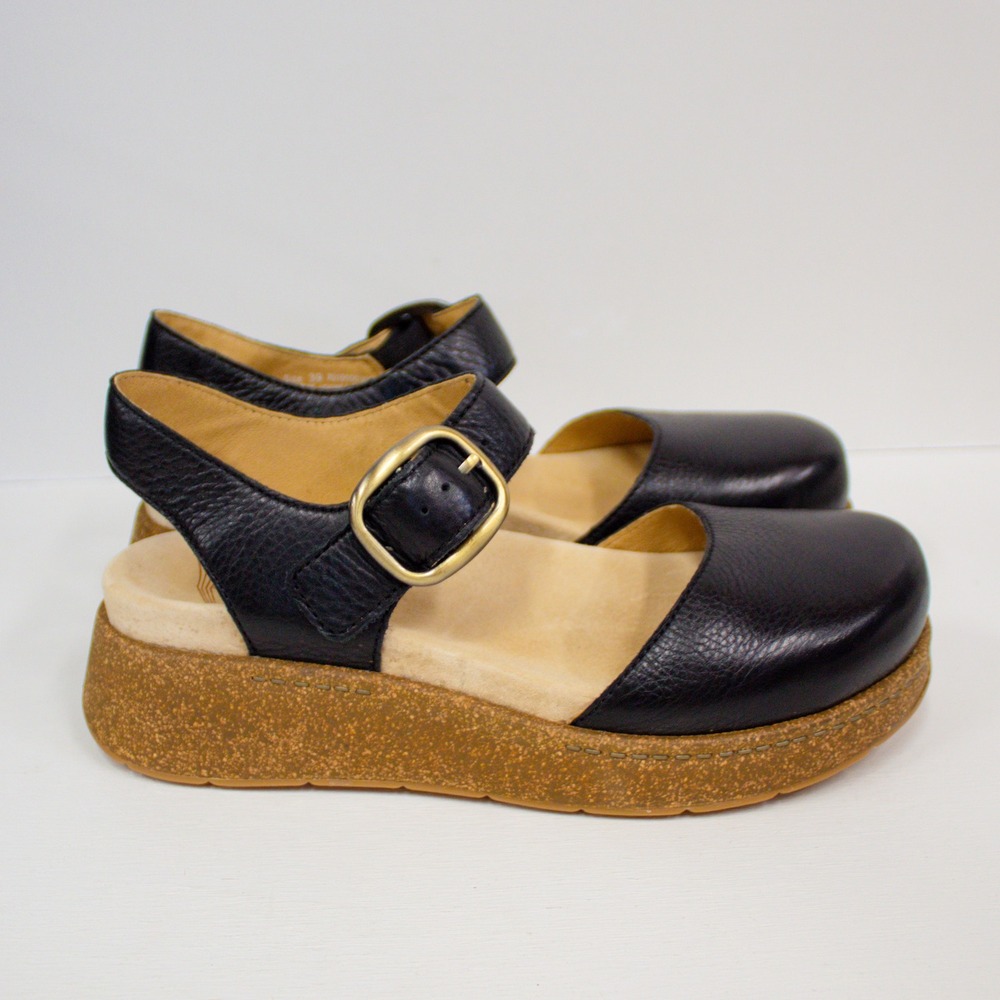 🆕Dansko Brynlee Black Waxy Milled Leather Clog Sandals 39 EU/ 8.5-9 US - Picture 6 of 12